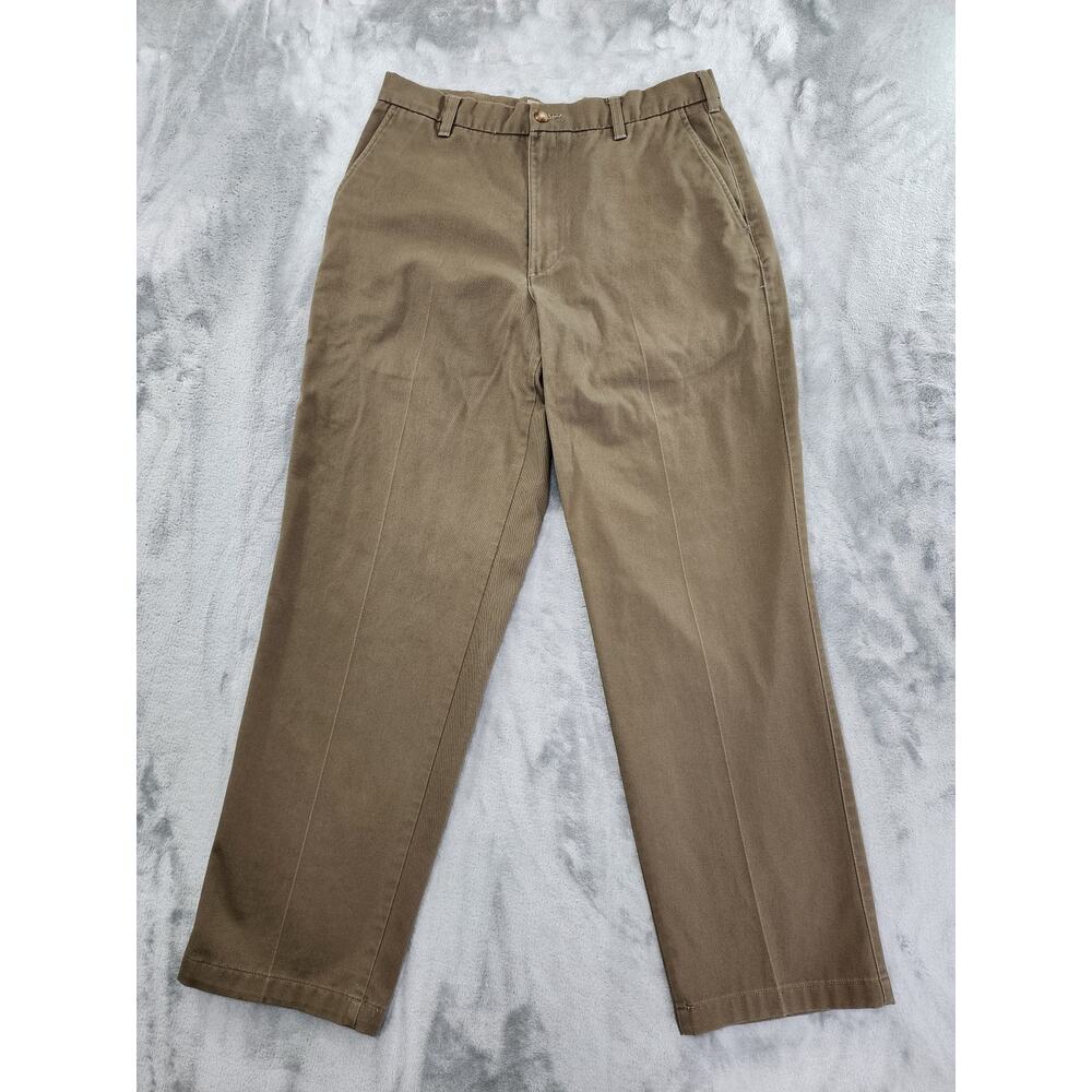 Natural Issue Flat Front Chino Pants Size W33 x L30 Brown Cotton‎ Casual Office
